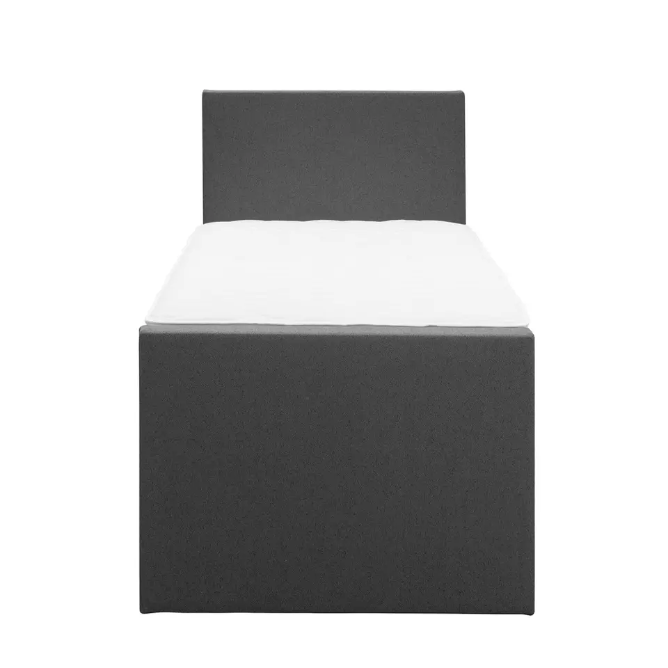 Boxspring met voetbord Liv egaal - antraciet - 90x200 cm - ronde poot