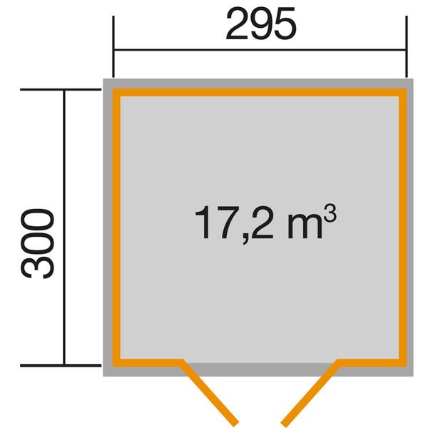 Weka Gartenhaus 219 Gr. 3, ca. B319/H218/T334
