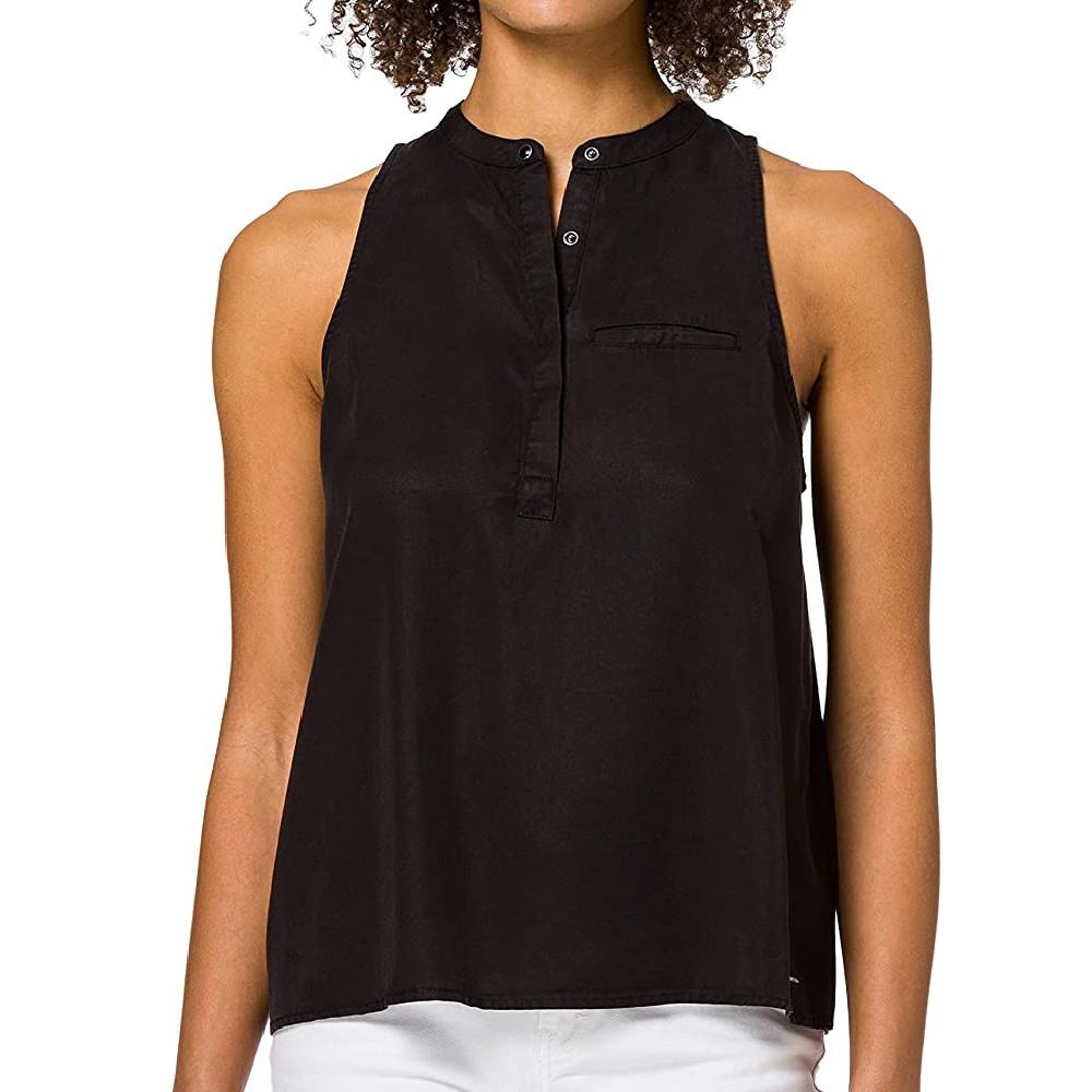 Superdry Blouse sans manches Noir Femme Superdry Tencel