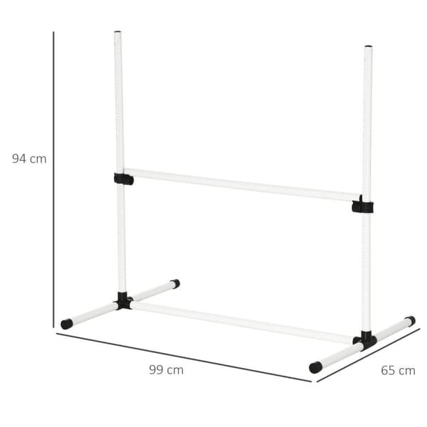 Agility Hekksett Slalåmbarer Hundetreningssett 4 X Hekk, Plast, Hvit, 99X65X94Cm