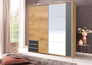 Schwebetürenschrank Emden Braun/Graphit