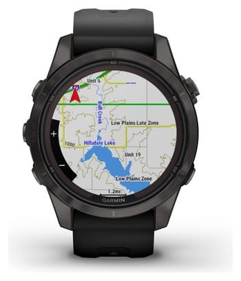 Montre de Sport Garmin Fenix 7S Pro Sapphire Solar Titane Noir Carbon Gris