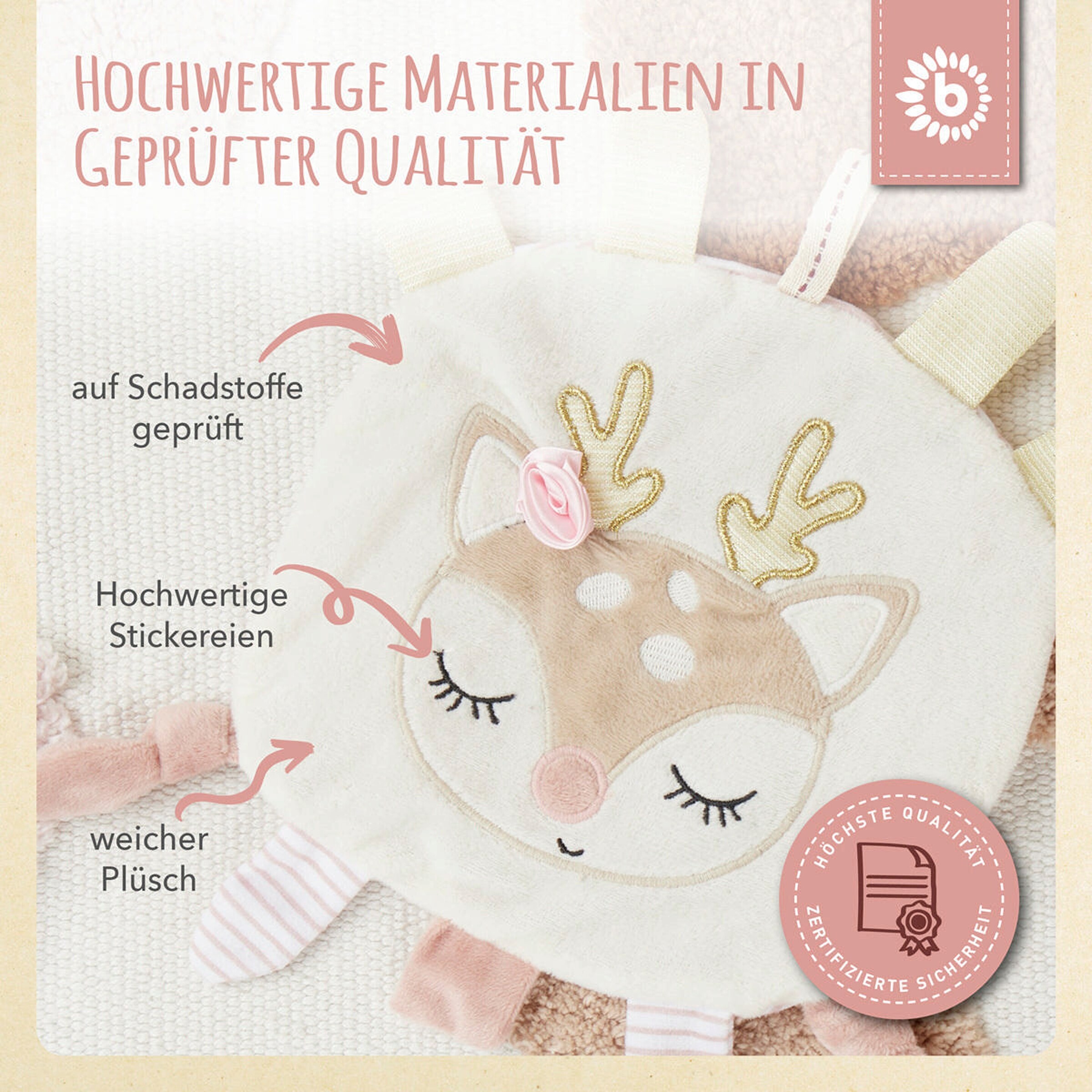 Bieco Knistertuch Reh - ab Geburt Weiß