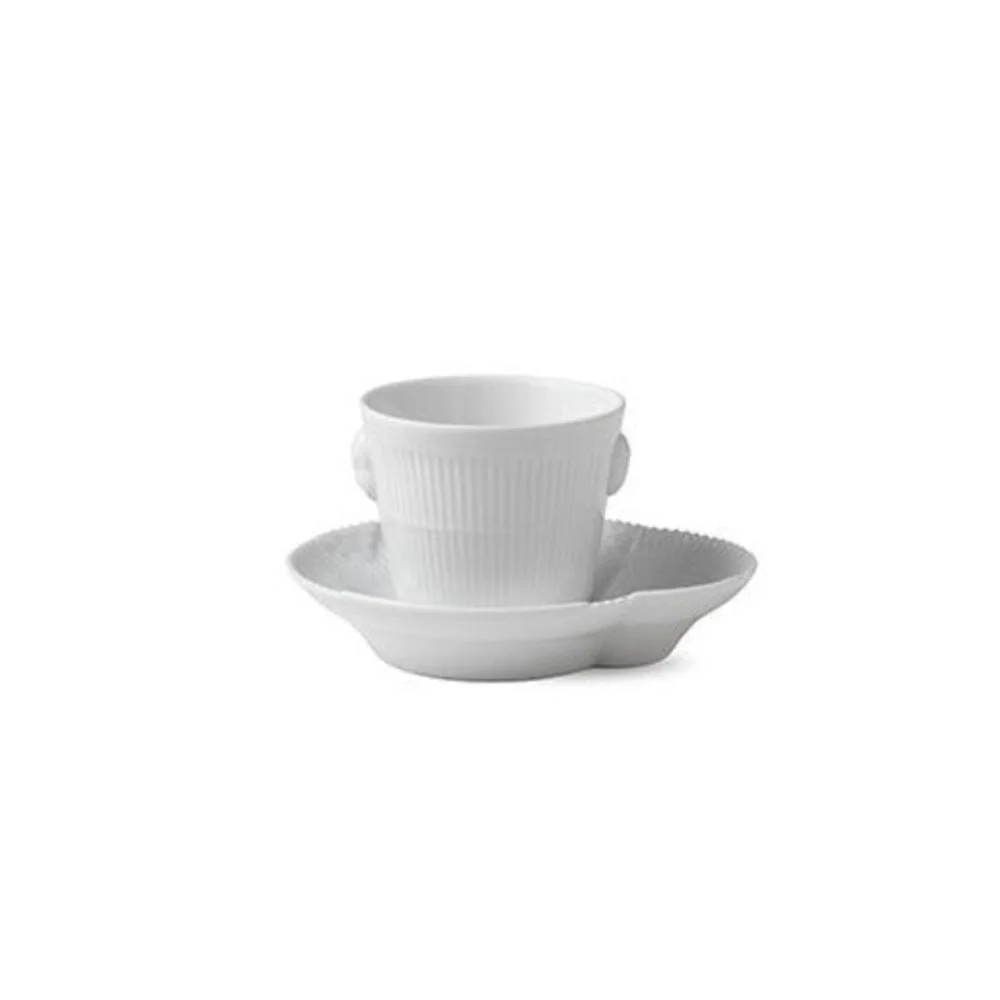 Royal Copenhagen  Hvid Elements espresso kop med underkop - 9 cl