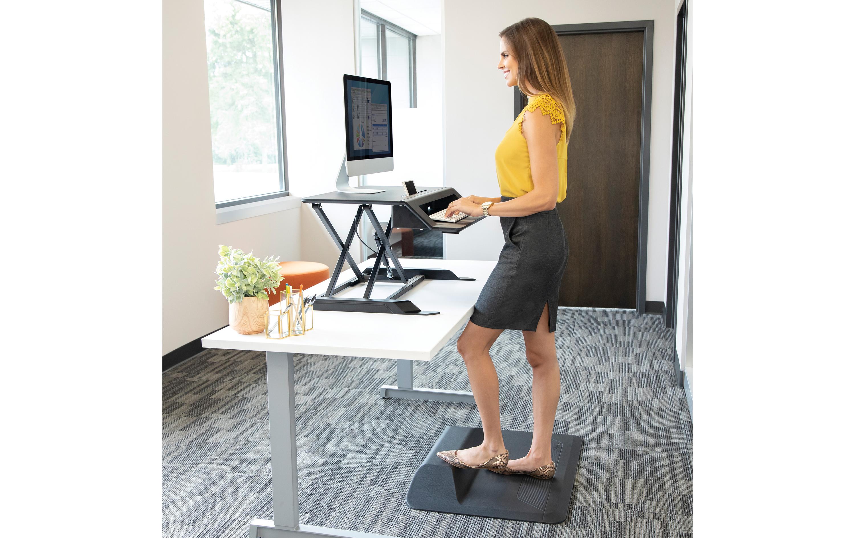 Bildschirm-Ständer Lotus LT Schwarz<br>Sitz-Steh Workstation, höhenverstellbar