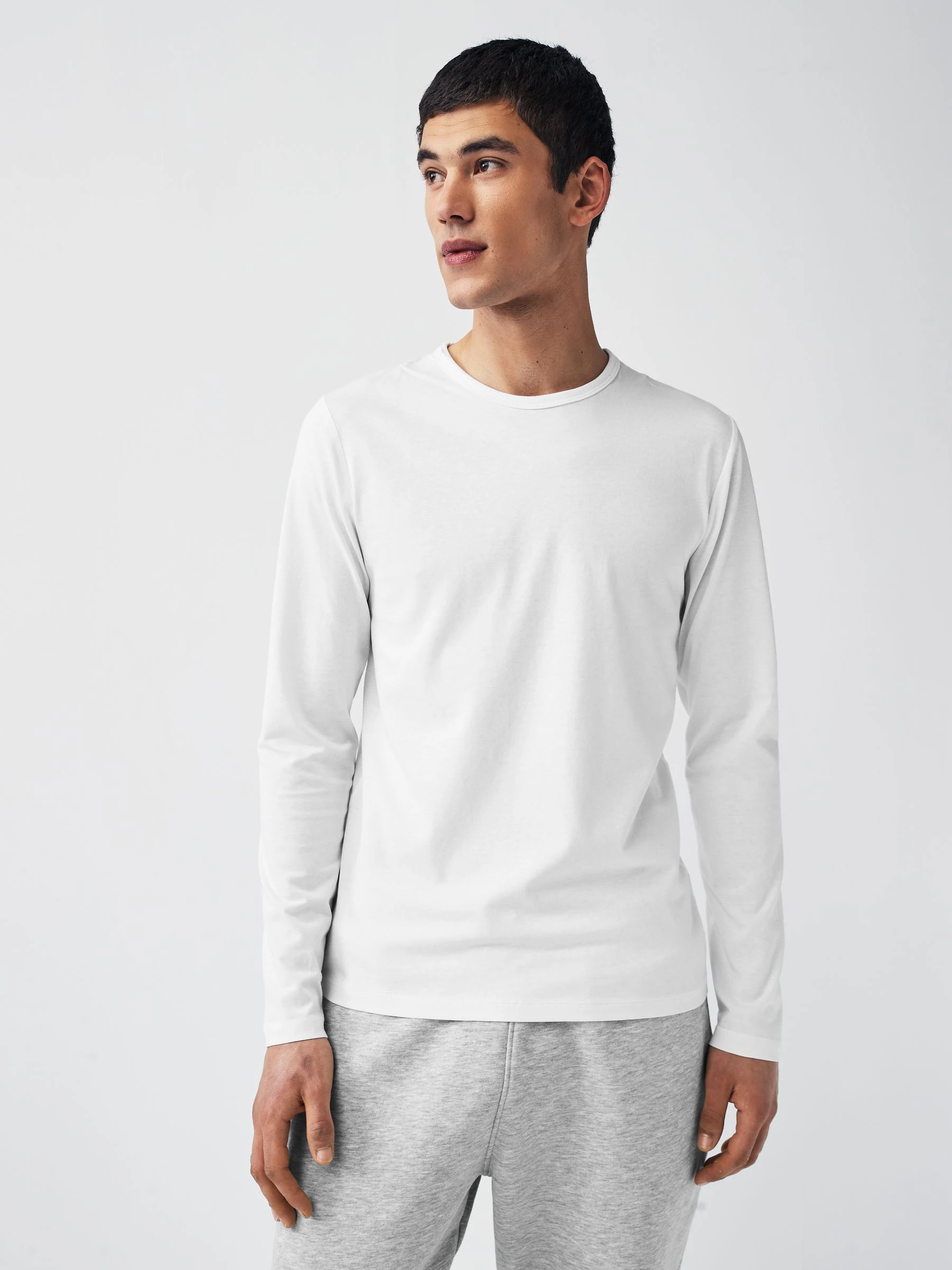 Wit - Set van 5 T-shirts met lange mouwen en laagjes