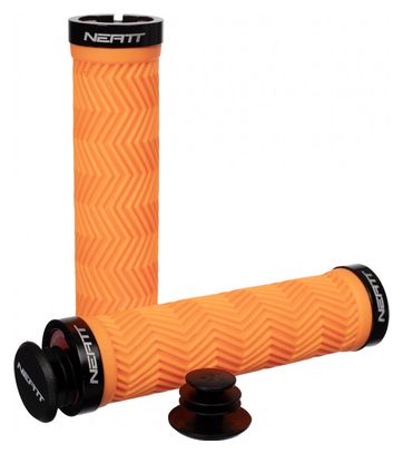 Paire de Grips Neatt Lock On Wave Orange Néon