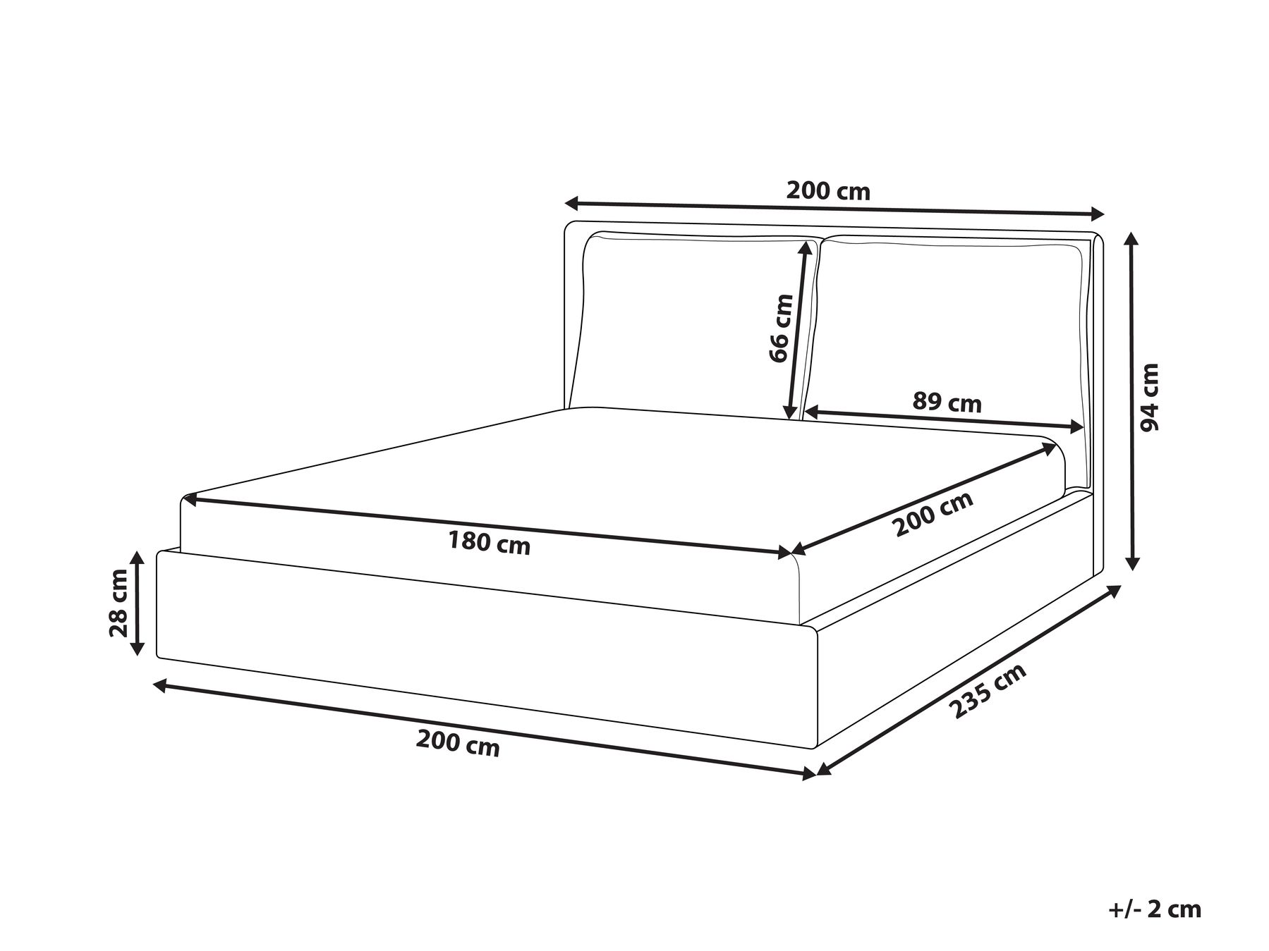 Waterbed Fluweel BAJONNA 180 x 200 cm Mintgroen