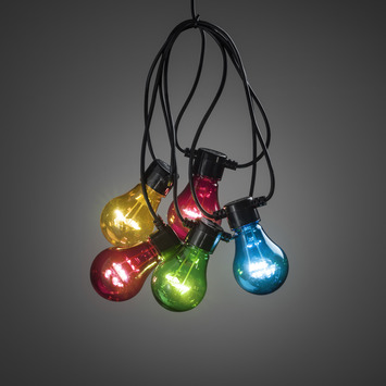 Konstsmide feestverlichting lichtsnoer 5 LED lampen multicolor 2 m