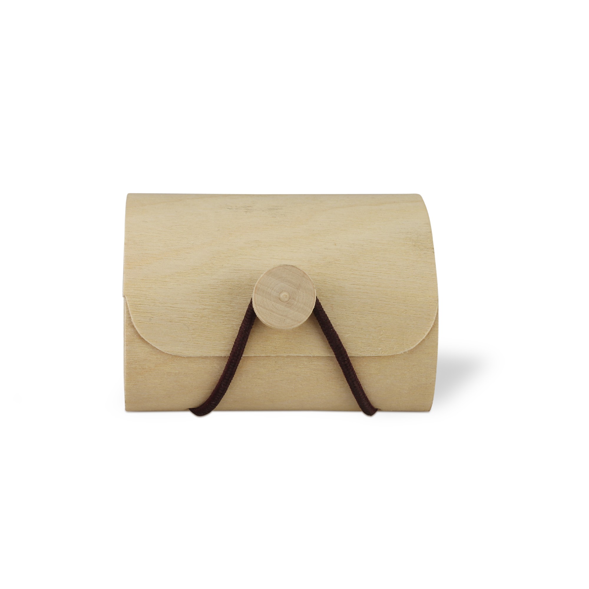 Box 'Bani' mit Knopfverschluss, Birkenholzfurnier, T 7,5 cm, B 6,5 cm, H 4,5 cm von fischer's lagerhaus
