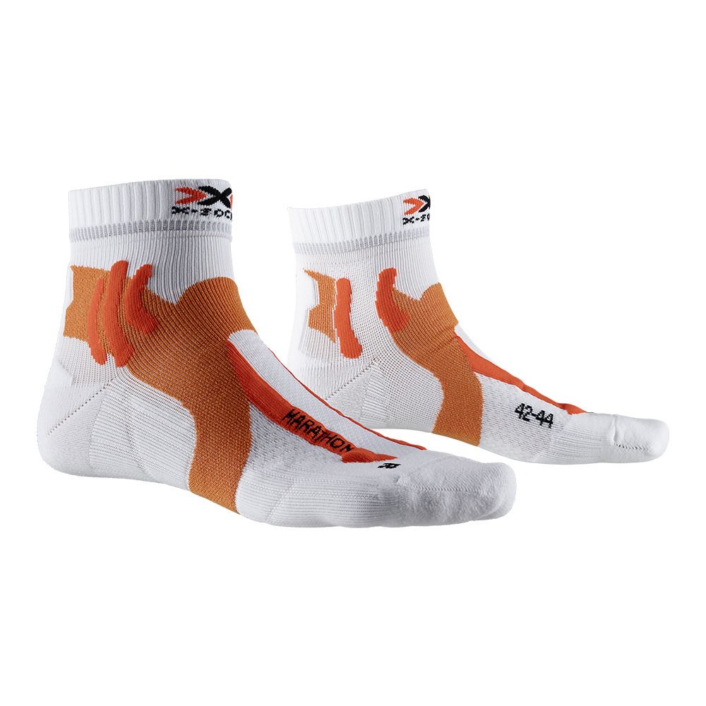 X-Socks MARATHON - Chaussettes Homme arctic white/sunset orange