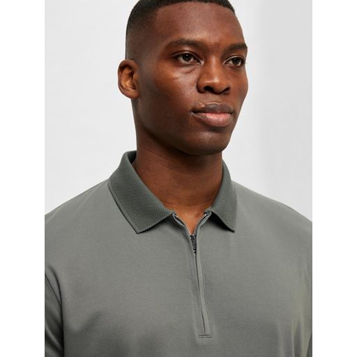 Selected Homme Fave Zip Polo, Agave Green, L