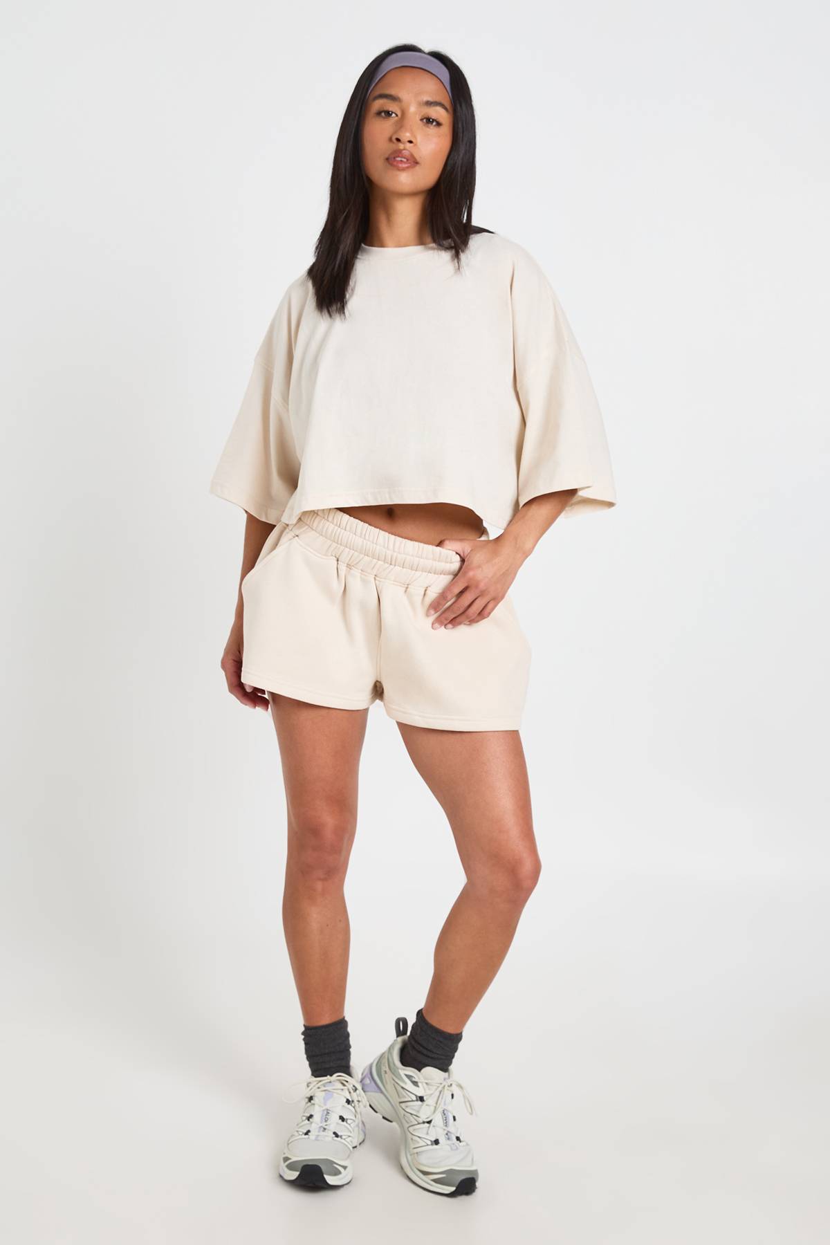 boohoo Ensemble T-shirt Court Boxy Et Short Petite