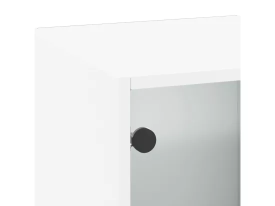 Armoire murale avec portes en verre blanc 35x37x100 cm