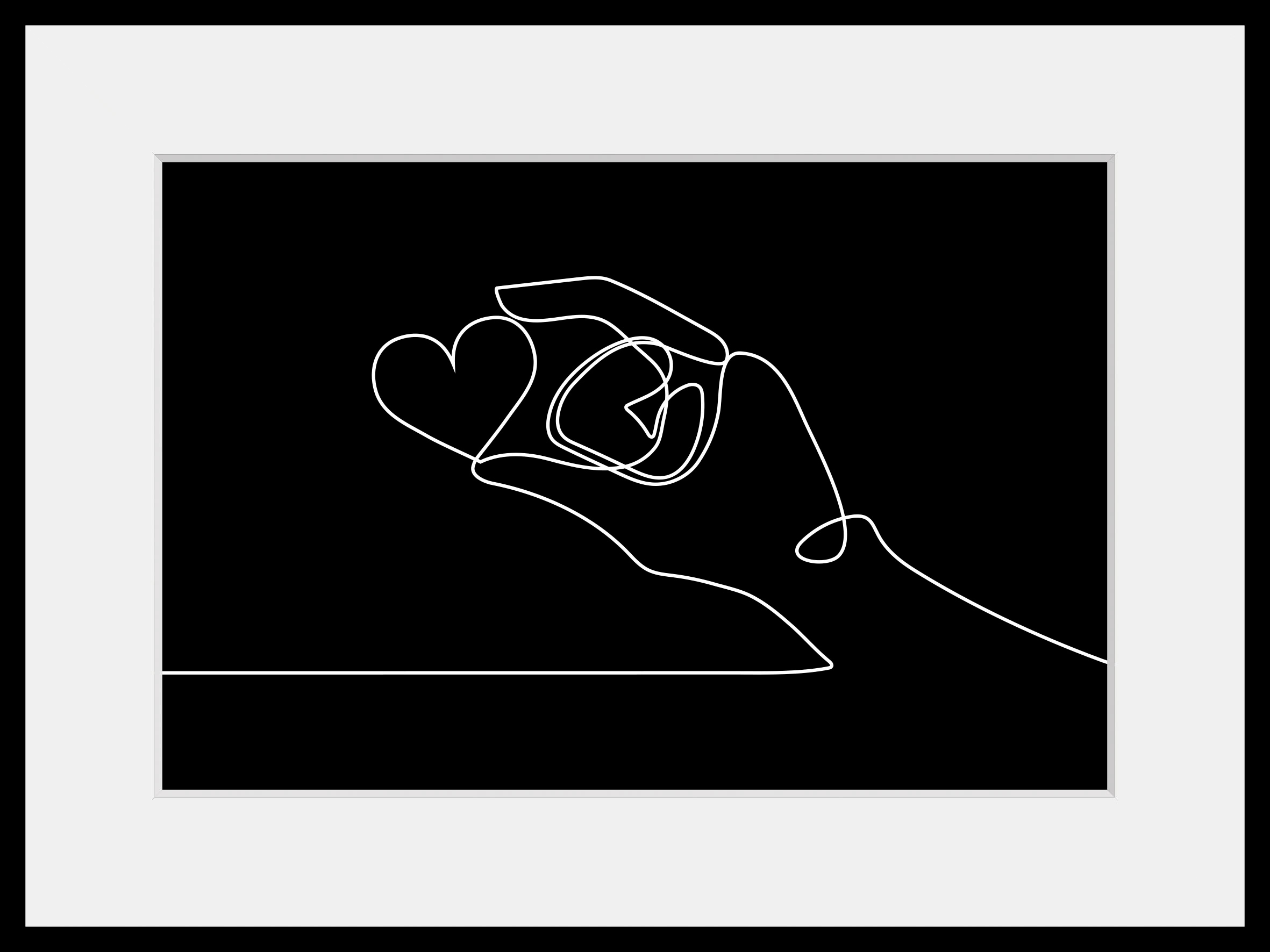 queence Bild »Romeo« Herzbilder | Herzen | Kunst | Schwarz-Weiss 1 Stk. tlg. HD Premium Poster-Druck inkl. Holzrahmen