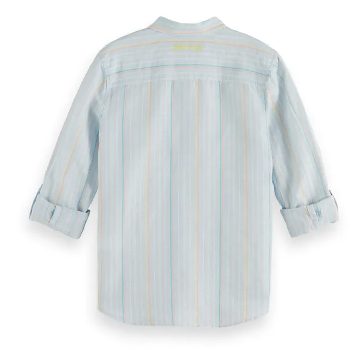 Scotch & Soda Chemise Rayée Lin | Bleu