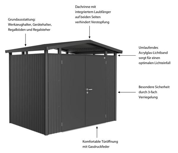 Biohort Metallgerätehaus Panorama® P2, ca.