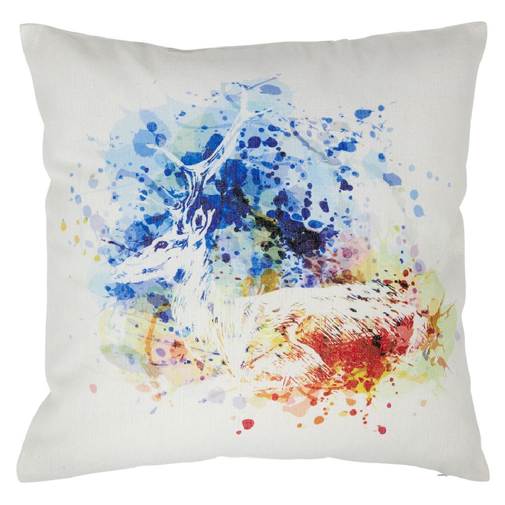 Housse de coussin éclats de couleurs flashy animaux 40x40cm