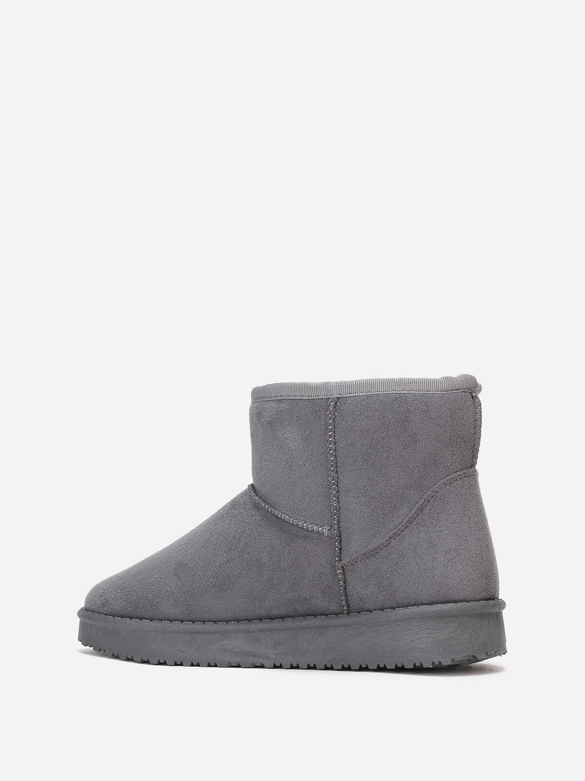 Boots basses en suédine fourrées- Gris