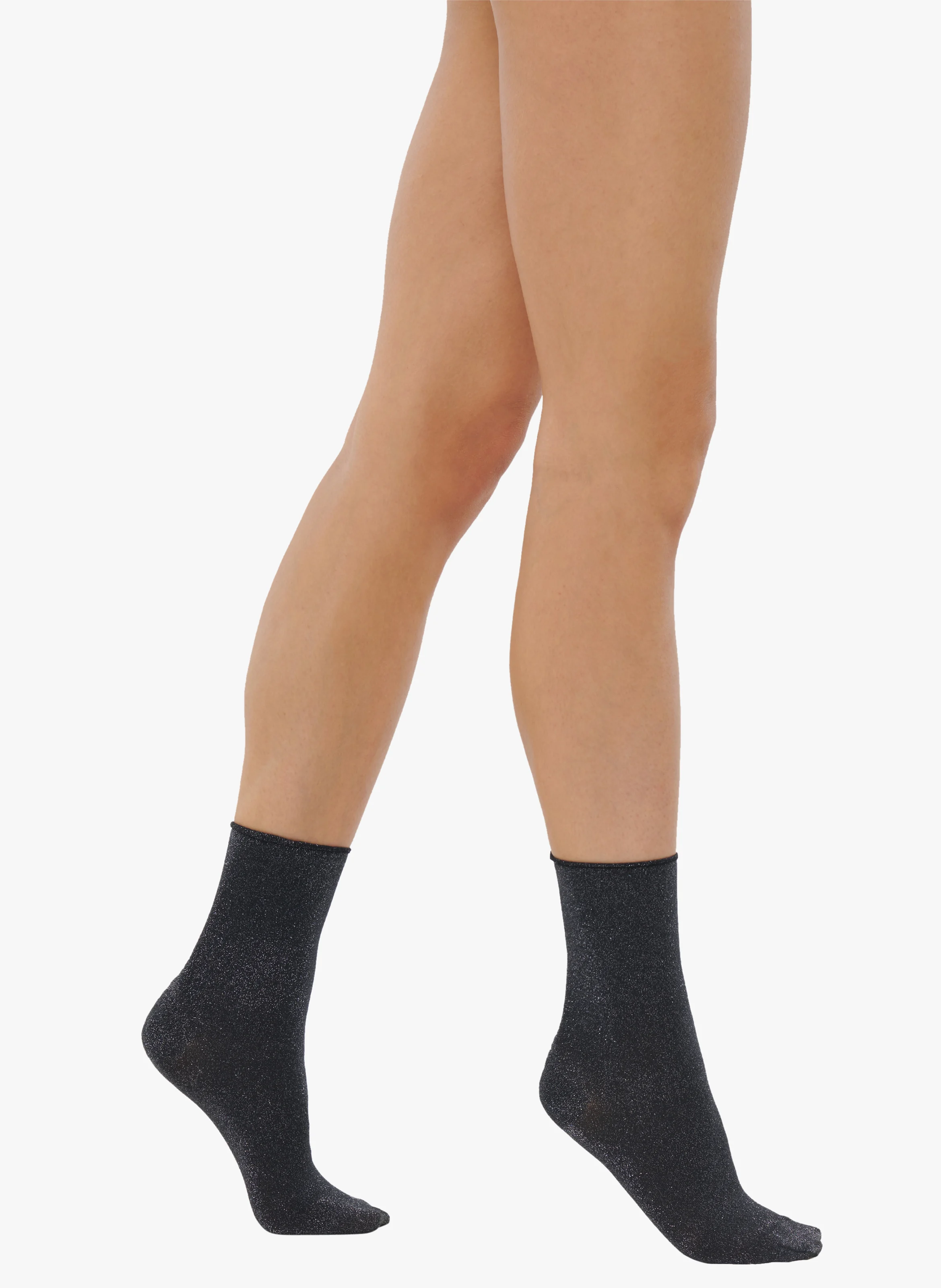 STARDUST - Chaussettes en maille scintillante | Noir