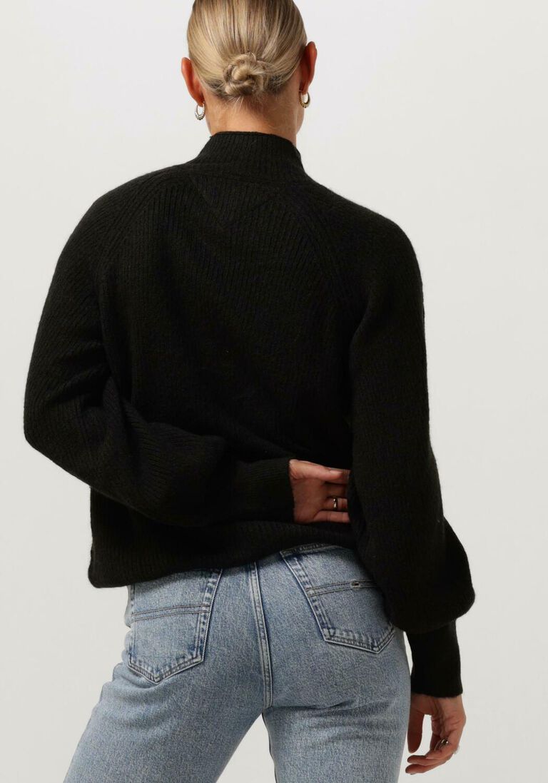 TOMMY JEANS zwarte tommy jeans coltrui tjw rlx turtleneck lofty sweater