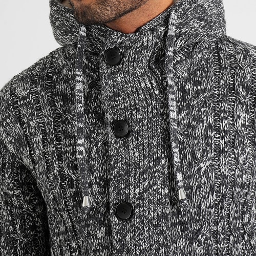 Cardigan Torsade 0298 Gris Anthracite Chiné