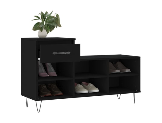 VIDAXL - Armoire à chaussures noir 102x36x60 cm bois d'ingénierie