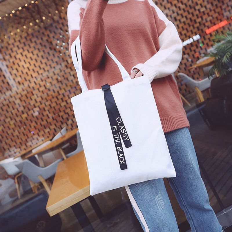 Minafox - Canvas Tote Bag met Letterband