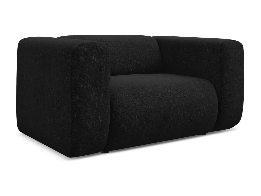 Fauteuil en tissu chenille - noir - EKAHI