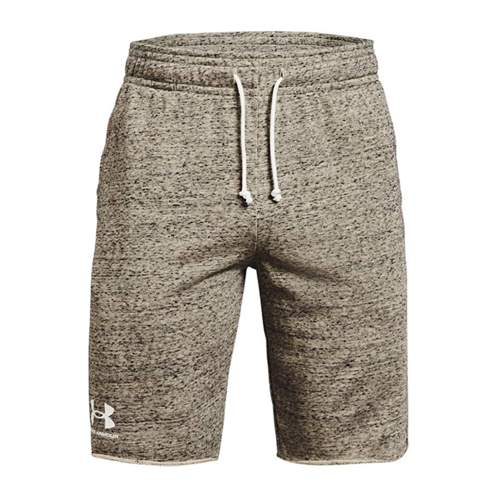 Under Armour UA RIVAL TERRY - Short Homme khaki base full heather/onyx white