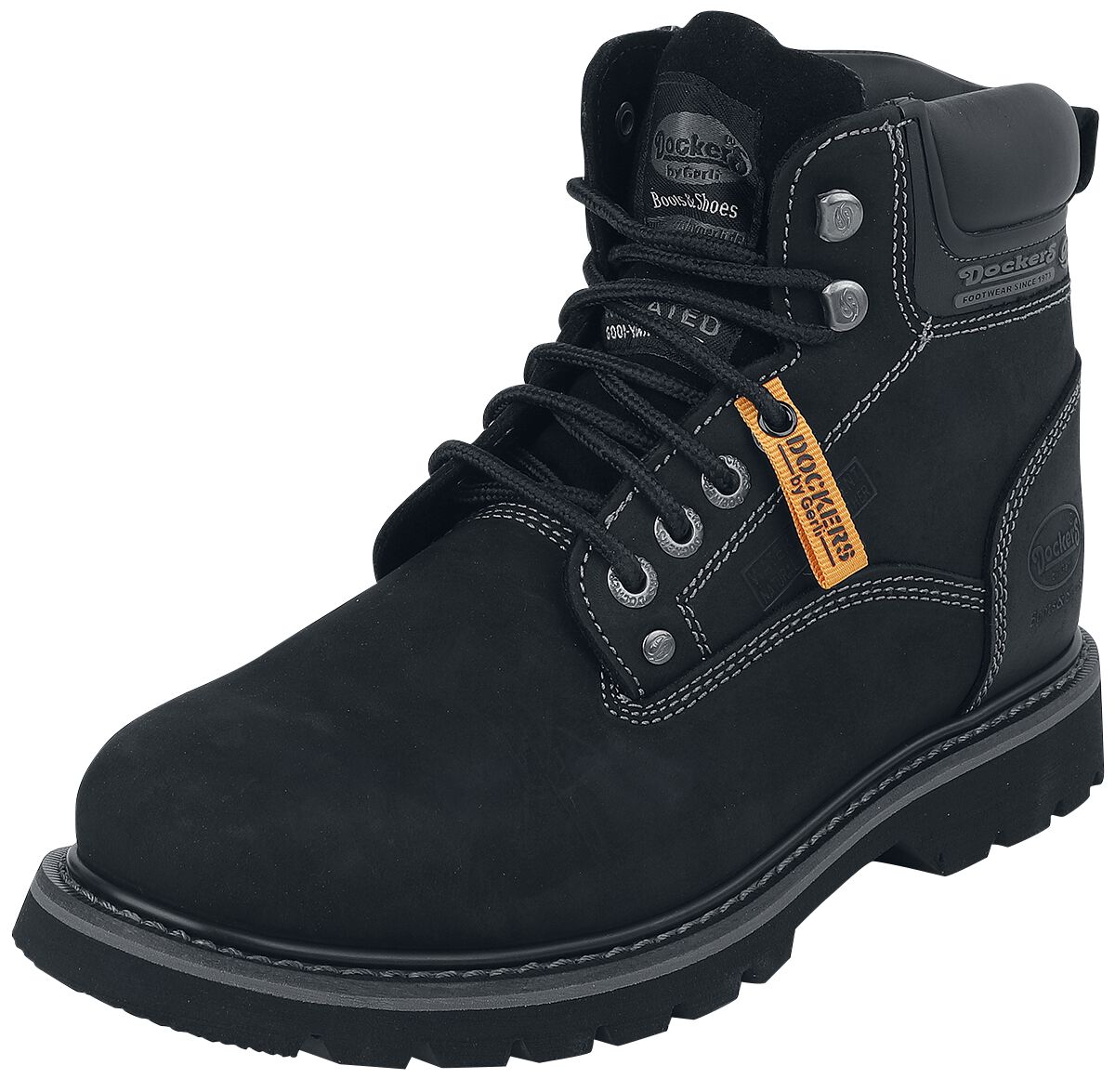 Bottines Noires | Dockers by Gerli Bottes lacées