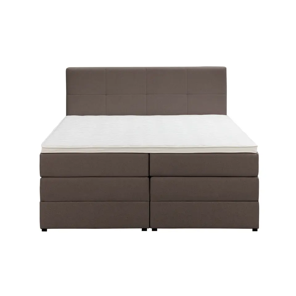 Boxspring met opbergruimte Liv geblokt - donkerbruin - 160x200 cm