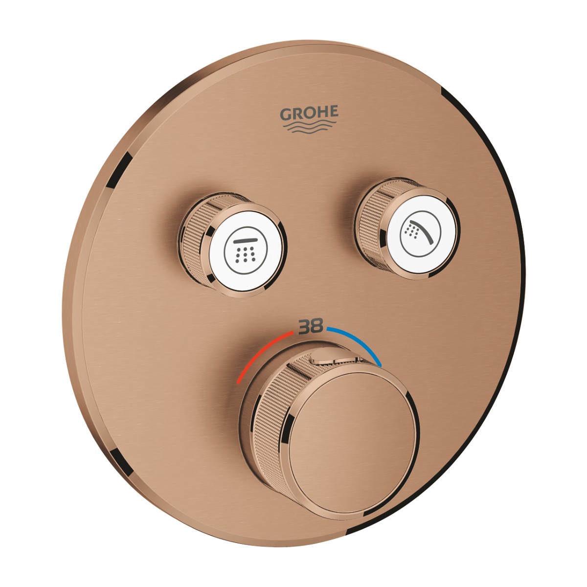 Grohe Grohtherm SmartControl thermostaat met omstel 2-weg rond brushed warm sunset