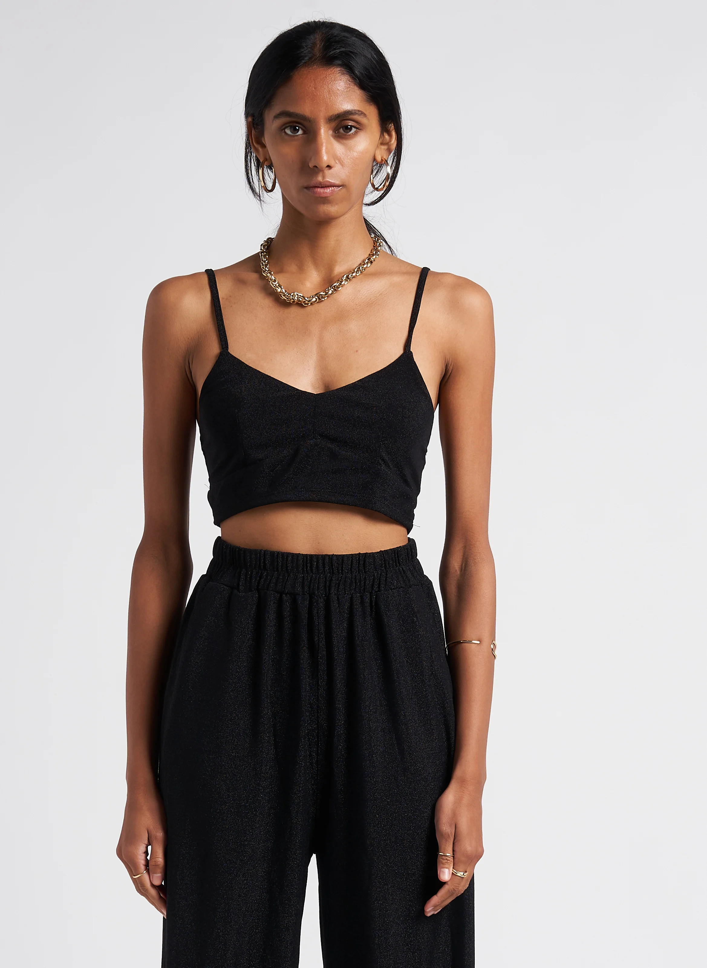 LOLITA - Crop top col V | Noir