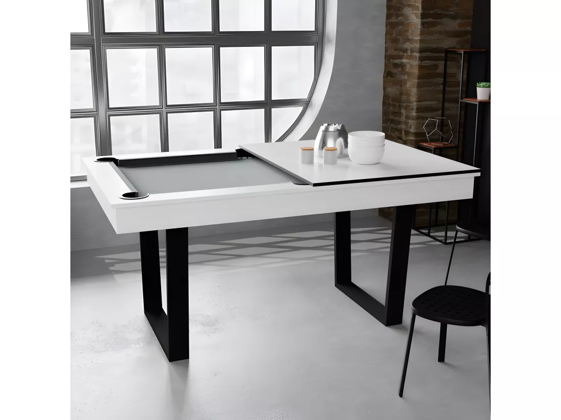 Billard Américain Convertible en Table à manger 4/6 personnes 185 x 104 x 82 Cm - Horizon