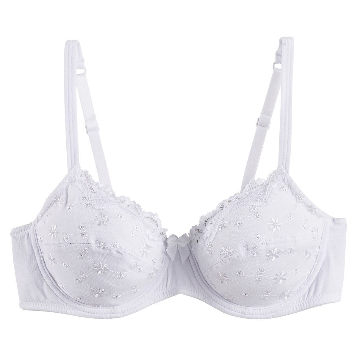 COLEÇÕES LA REDOUTE<br>Sutiã de cobertura total em algodão bordado, Galya