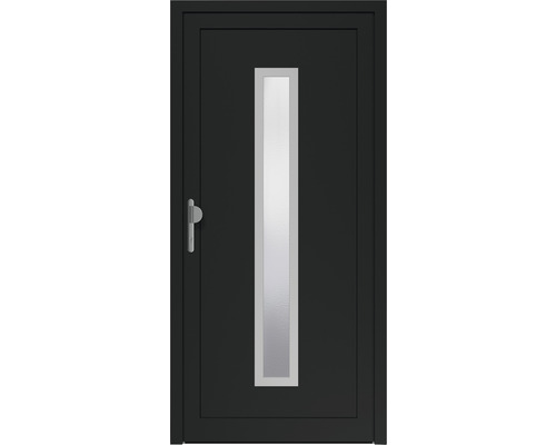 Zij-ingangsdeur A21 1000 x 2000 mm DIN Links wit/antraciet met Chinchilla glas incl. krukgarnituur, profielcilinder