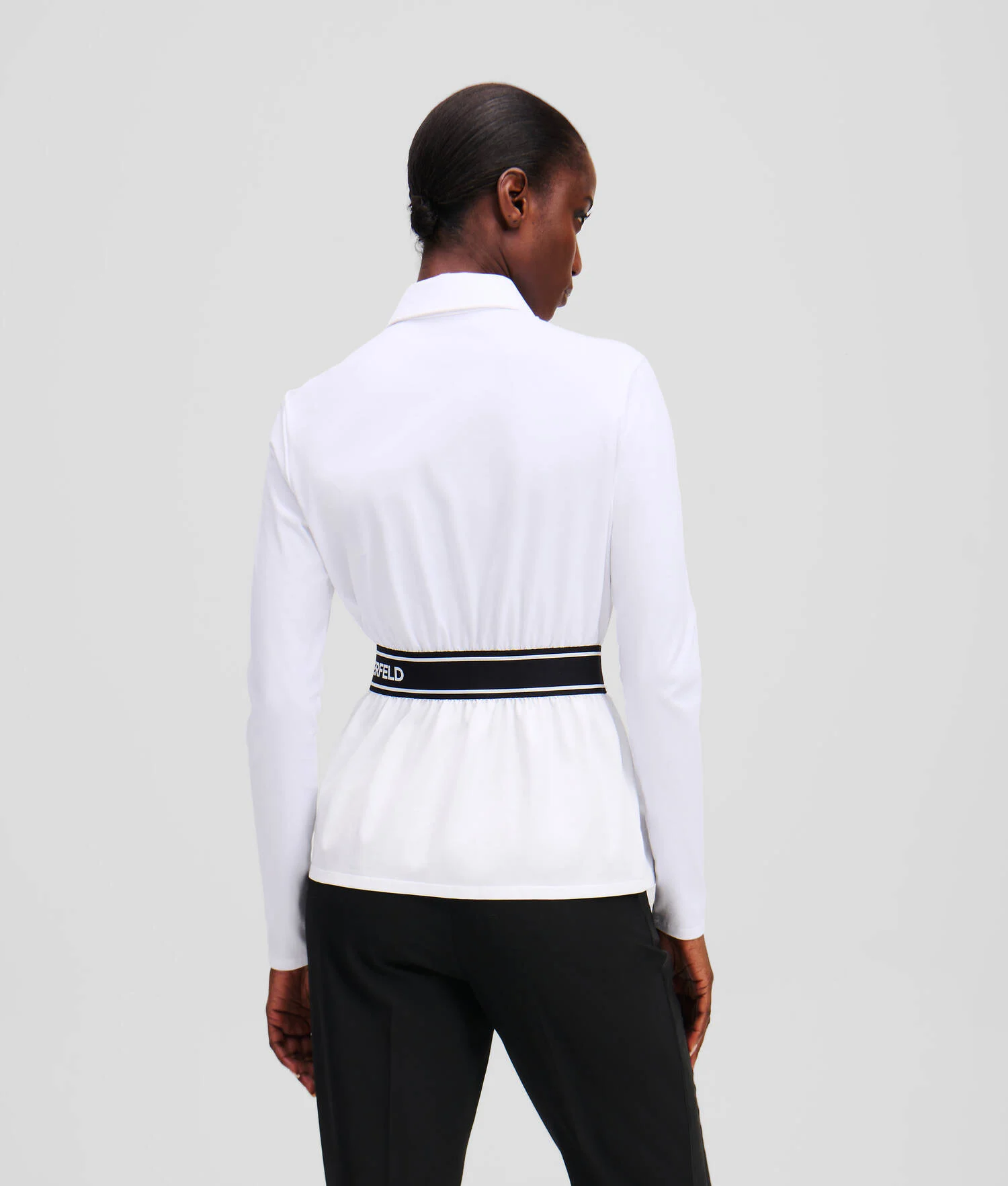 CHEMISE AVEC GALON À LOGO KARL - Blanc