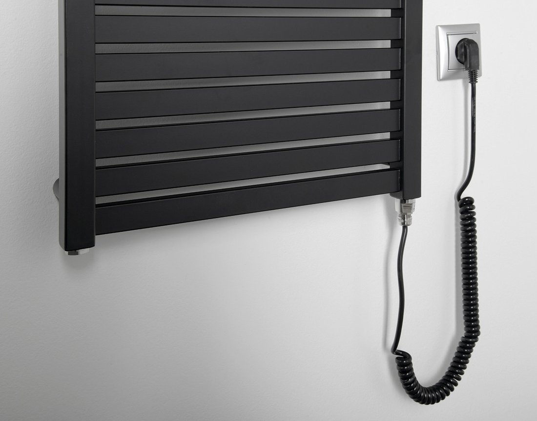 Sapho Tondi elektrische radiator zwart mat 45x133cm 500W