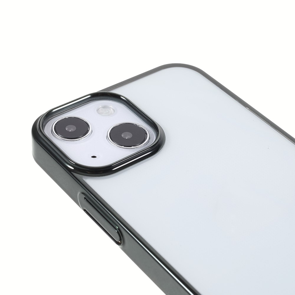 iPhone 13 Hardcase Hülle mit Galvanisiertem Rahmen - Grün / Transparent