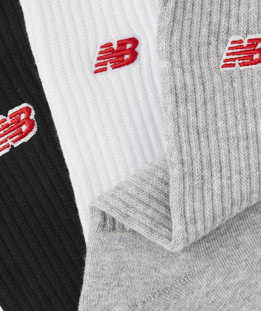 NEW BALANCELOT 3 CHAUSSETTES EN COTON BLANC GRIS NOIR