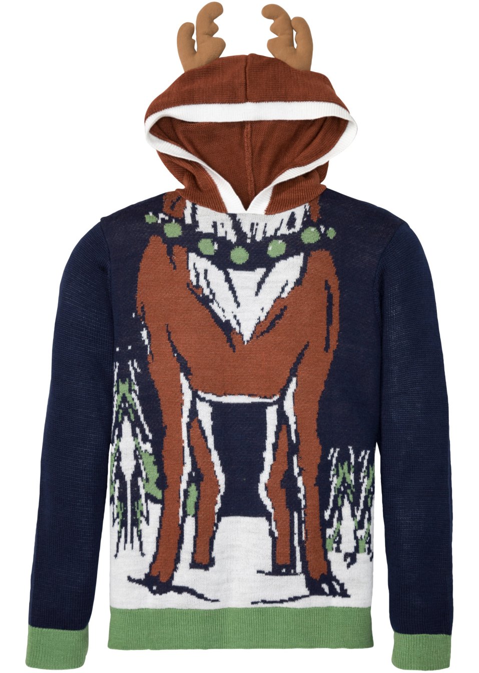Pull à capuche avec motif de Noël en polyester recyclé