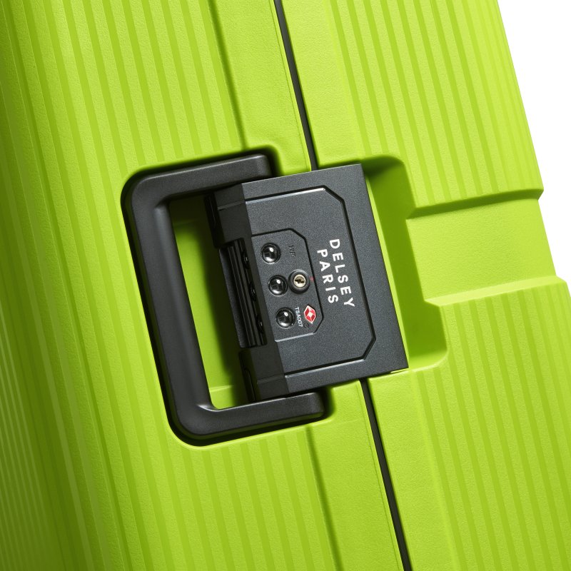 Valise 4 doubles roues 77 cm Color Block Hardside citron