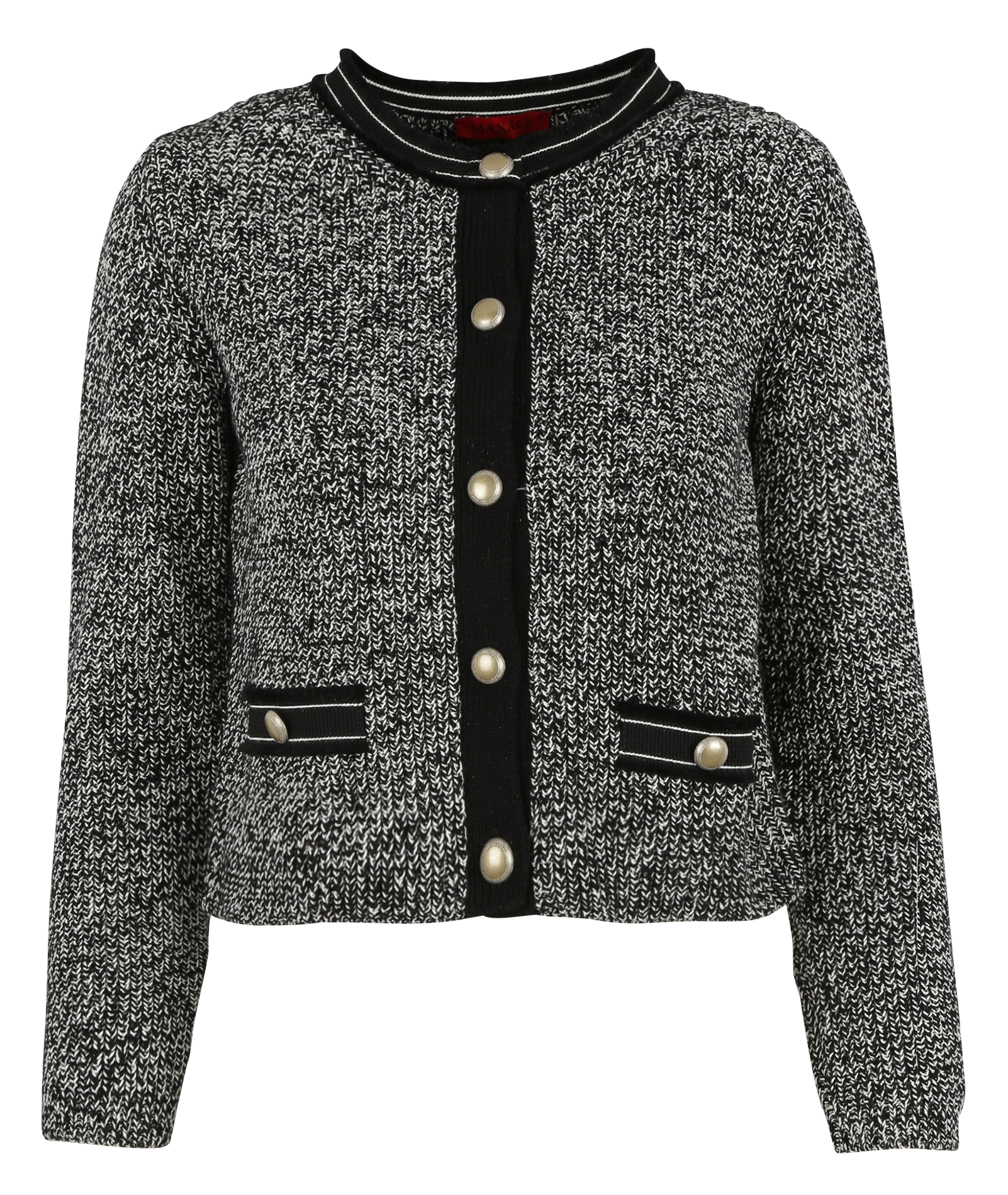 PALMATO - Veste col rond en coton mélangé | Noir