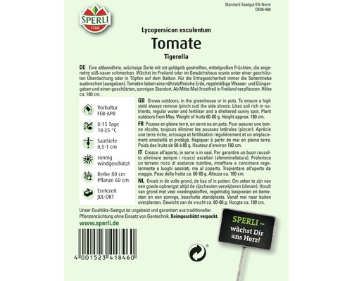 Tomaat 'Tigrella' Sperli groentezaden