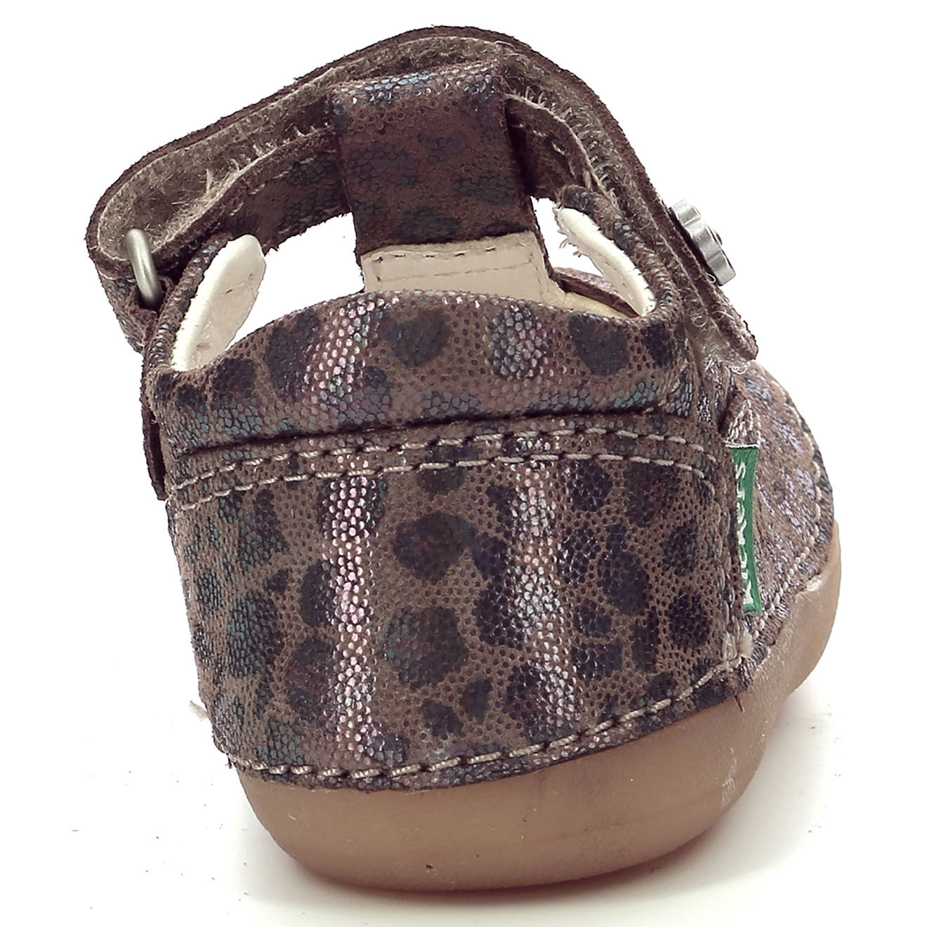 Kickers Salomés en Cuir Sushy camel/léopard
