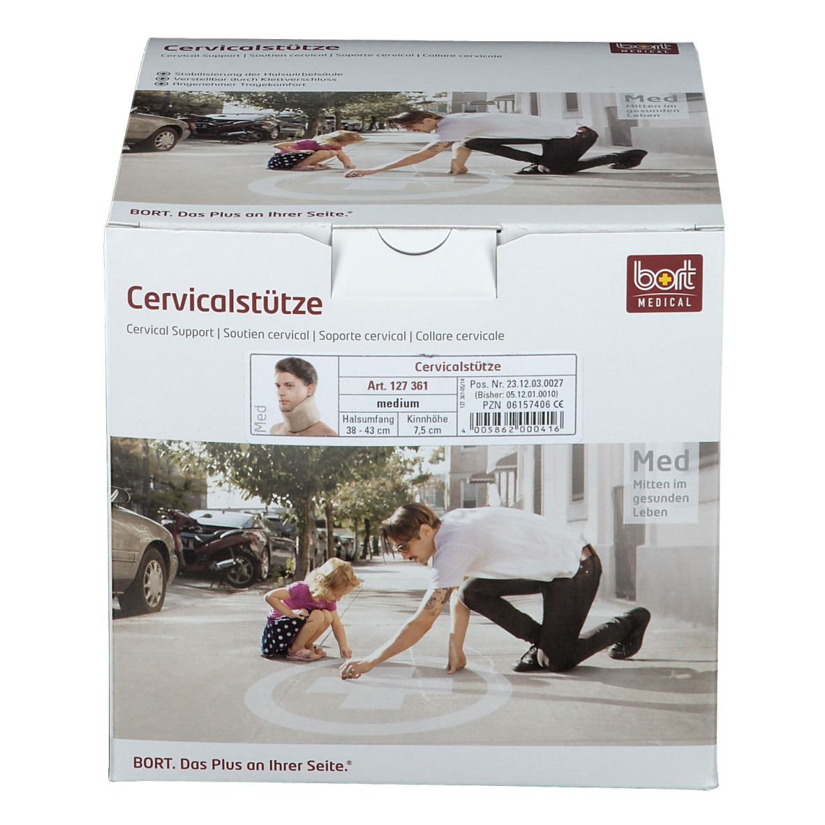 BORT Cervicalstütze Kinnhöhe 7,5 cm Gr. M haut