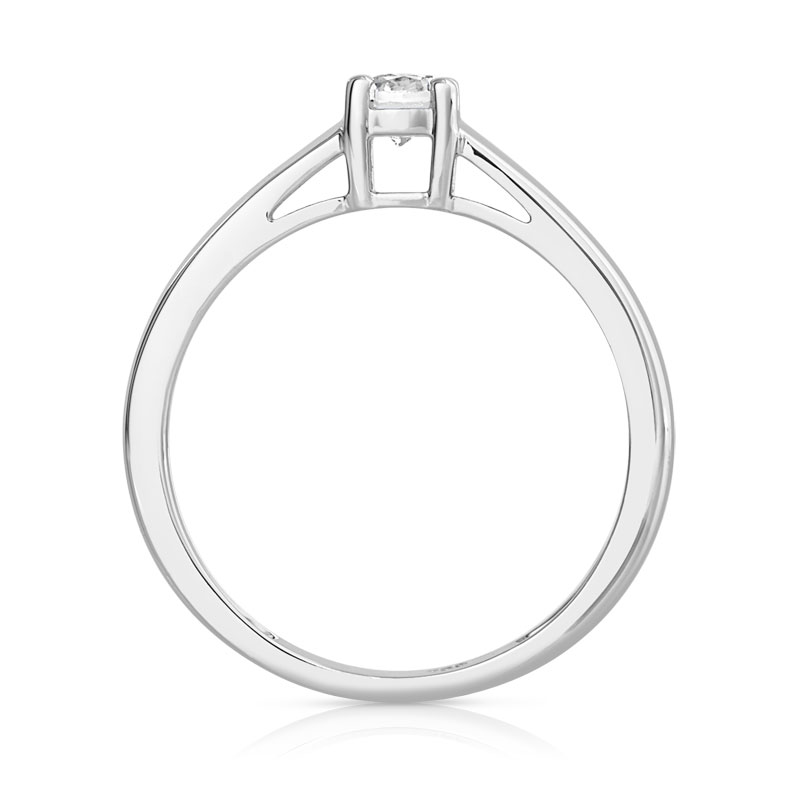Solitaire or 750 blanc diamant 0,3 carat