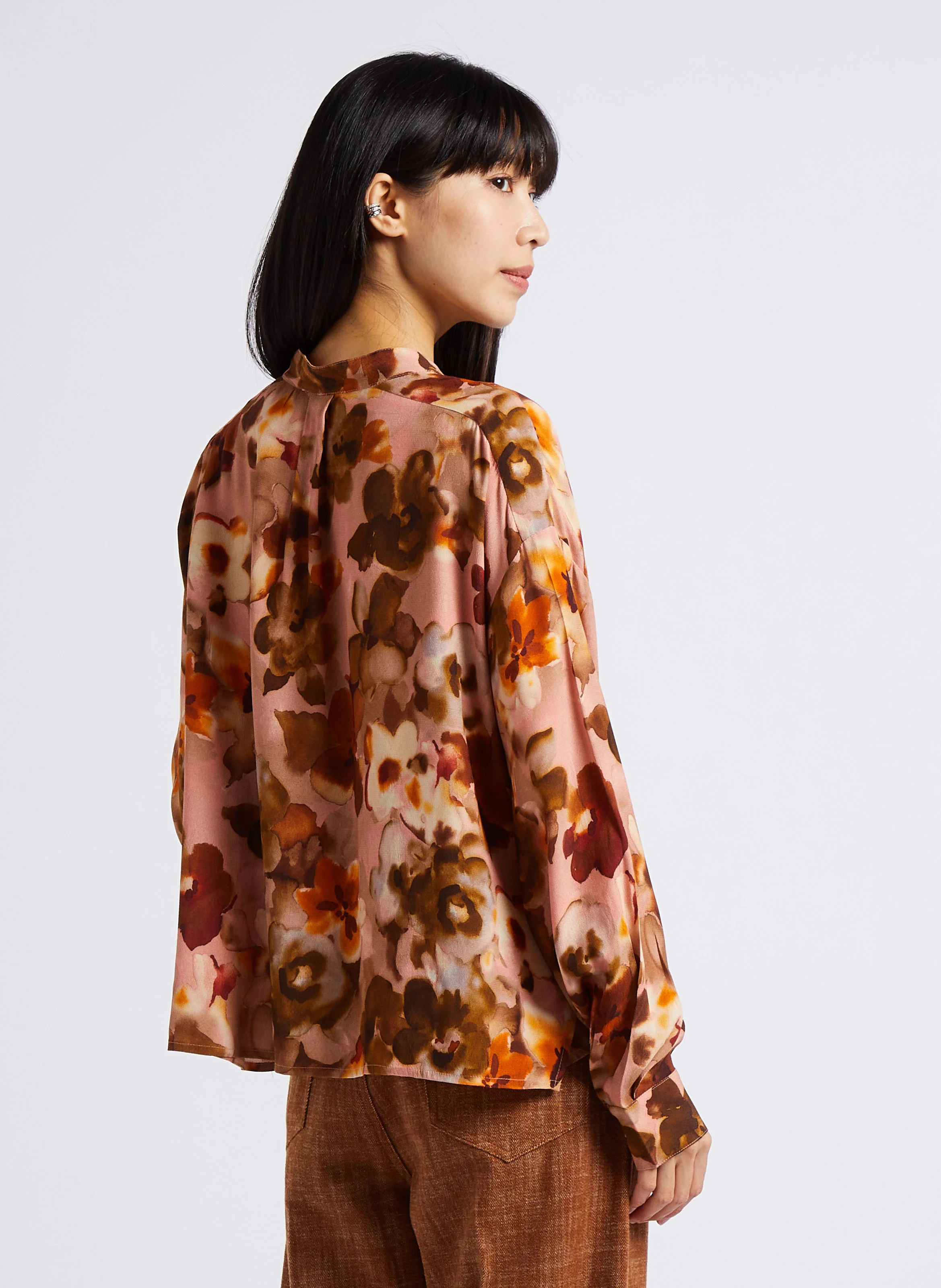 ILIA - Chemise ample à col rond| Rose