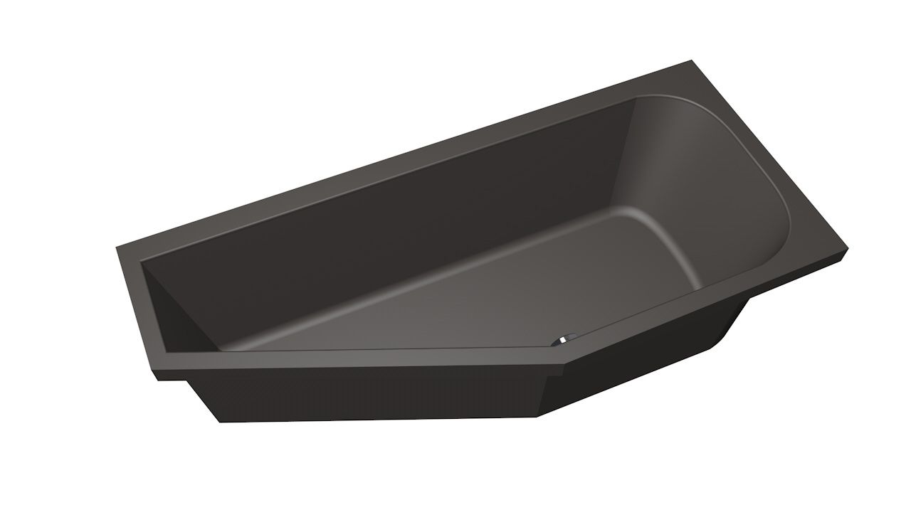 Xenz Lagoon Compact badkuip rechts 160x75x40cm antraciet